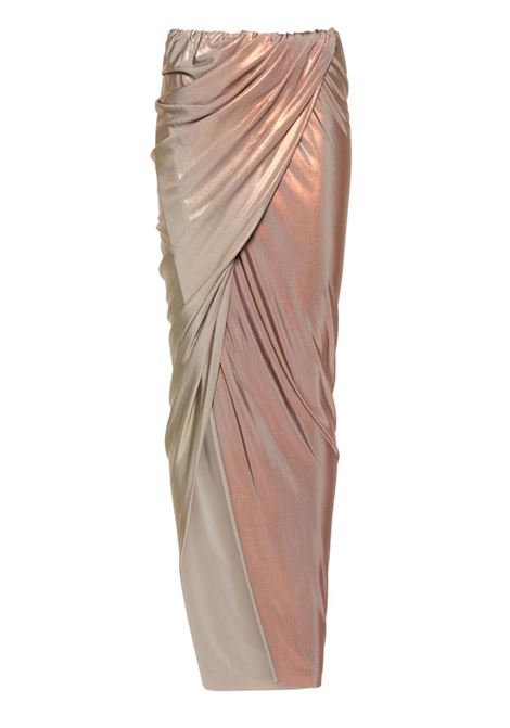 Gold satin-finish skirt Rick Owens Lilies - women RICK OWENS LILIES | LI01D6317GVIDEG123D